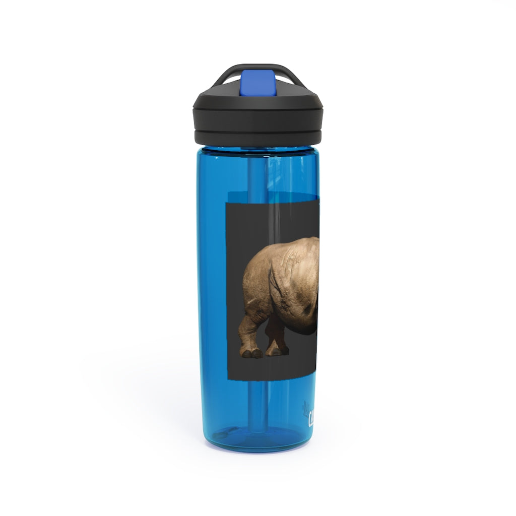 Rhino CamelBak Eddy® Water Bottle in 20oz and 25oz sizes, showcasing its durable Tritan™ material and spill-proof design.